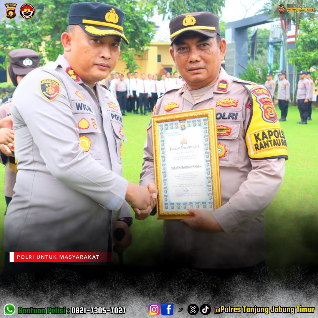 Wujudkan Asta Cita Presiden Prabowo Dukung Swasembada Pangan Nasional,Tiga Kapolsek Di Tanjung Jabung Timur Dapat Penghargaan